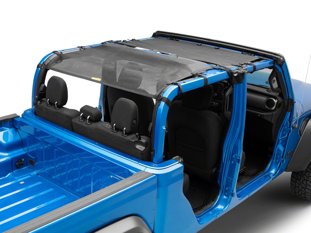 Dirty Dog 4x4 Jeep Gladiator Front and Rear Seat Sun Screen; Black ...