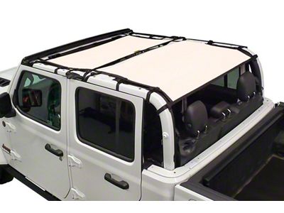Dirty Dog 4x4 Front and Rear Seat Sun Screen; Sand (20-23 Jeep Gladiator JT)