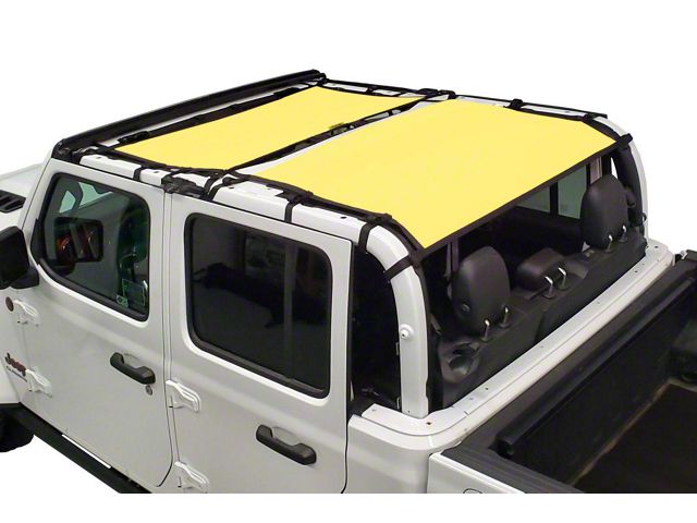 Dirty Dog 4x4 Front and Rear Seat Sun Screen; Yellow (20-23 Jeep Gladiator JT)