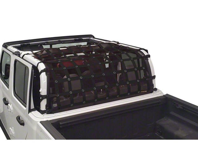 Dirty Dog 4x4 Rear Seat Netting; Black (20-24 Jeep Gladiator JT)