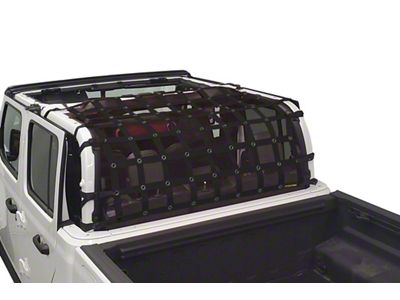 Dirty Dog 4x4 Rear Seat Netting; Black (20-23 Jeep Gladiator JT)