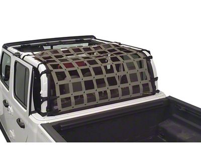 Dirty Dog 4x4 Rear Seat Netting; Gray (20-24 Jeep Gladiator JT)