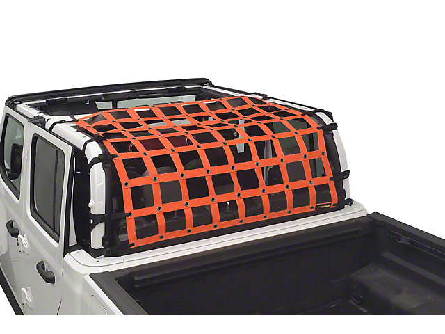 Dirty Dog 4x4 Rear Seat Netting; Orange (20-22 Jeep Gladiator JT)
