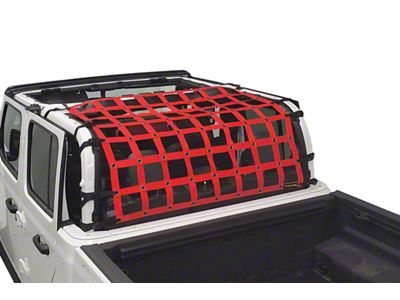 Dirty Dog 4x4 Rear Seat Netting; Red (20-24 Jeep Gladiator JT)
