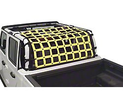 Dirty Dog 4x4 Rear Seat Netting; Yellow (20-24 Jeep Gladiator JT)