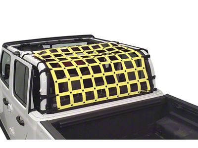 Dirty Dog 4x4 Rear Seat Netting; Yellow (20-24 Jeep Gladiator JT)