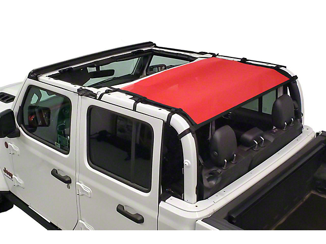 Dirty Dog 4x4 Rear Seat Sun Screen; Red (20-22 Jeep Gladiator JT)