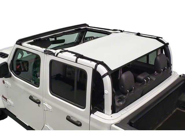 Dirty Dog 4x4 Rear Seat Sun Screen; White (20-23 Jeep Gladiator JT)