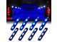 8-LED Rock Light Pod Truck Bed Lighting Kit; Blue (Universal; Some Adaptation May Be Required)