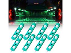 8-LED Rock Light Pod Truck Bed Lighting Kit; Green (Universal; Some Adaptation May Be Required)