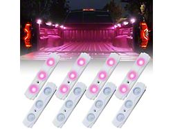 8-LED Rock Light Pod Truck Bed Lighting Kit; Pink (Universal; Some Adaptation May Be Required)