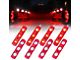 8-LED Rock Light Pod Truck Bed Lighting Kit; Red (Universal; Some Adaptation May Be Required)