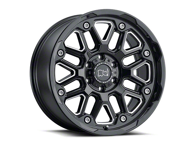 Black Rhino Hollister Gloss Black with Milled Spokes Wheel; 17x9.5 (05-10 Jeep Grand Cherokee WK, Excluding SRT8)