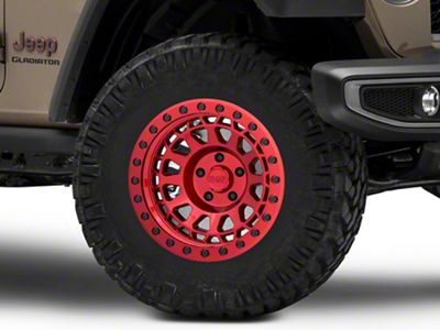 Black Rhino Primm Candy Red with Black Bolts Wheel; 17x9 (20-23 Jeep Gladiator JT)