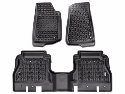 Rugged Ridge All-Terrain Front and Rear Floor Liners; Black (20-23 Jeep Gladiator JT)