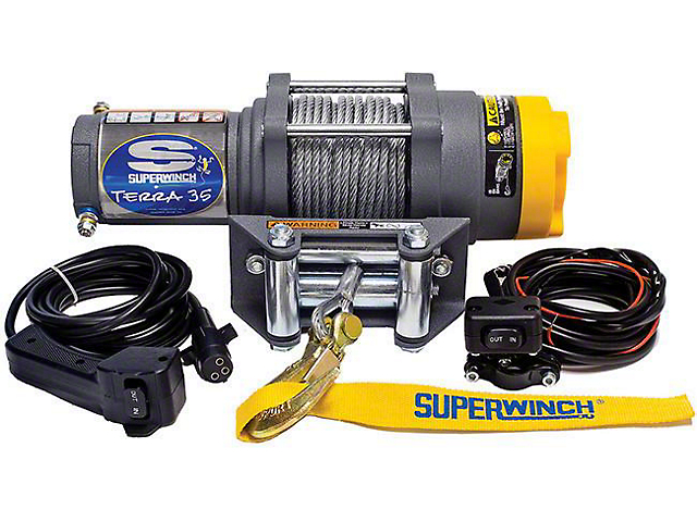 Superwinch 3,500 lb. Terra 35 Winch with Steel Cable (Universal; Some Adaptation May Be Required)