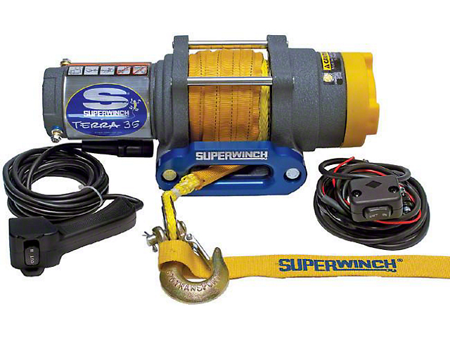 Superwinch 3,500 lb. Terra 35SR Winch with Synthetic Rope (Universal; Some Adaptation May Be Required)