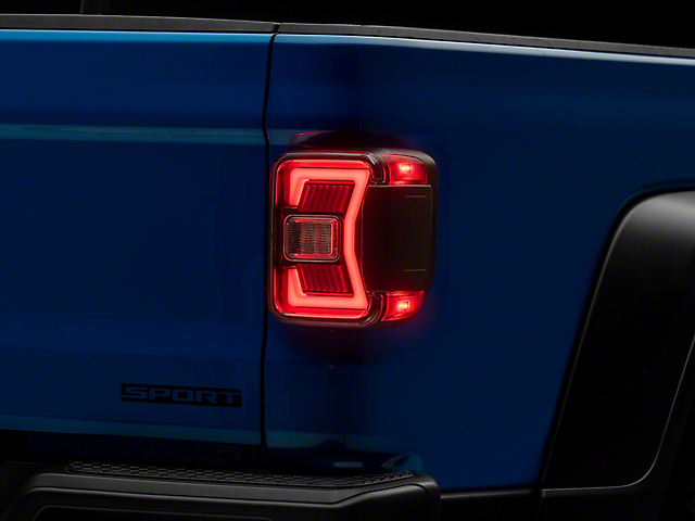 Renegade Series Sequential LED Tail Lights; Gloss Black Housing; Clear Lens (20-22 Jeep Gladiator JT w/ Factory Halogen Tail Lights)