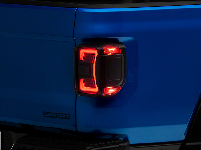 Renegade Series Sequential LED Tail Lights; Black Housing; Smoked Lens (20-22 Jeep Gladiator JT w/ Factory Halogen Tail Lights)