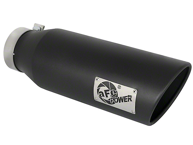 AFE 6-Inch MACH Force-XP 409 Stainless Steel Exhaust Tip; Black; Passenger Side (Fits 4-Inch Tailpipe)