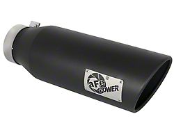 AFE 6-Inch MACH Force-XP 409 Stainless Steel Exhaust Tip; Black; Passenger Side (Fits 4-Inch Tailpipe)