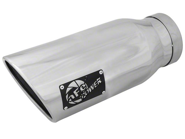 AFE MACH Force-XP 304 Stainless Steel Exhaust Tip; 6-Inch; Polished; Driver Side (Fits 4-Inch Tailpipe)