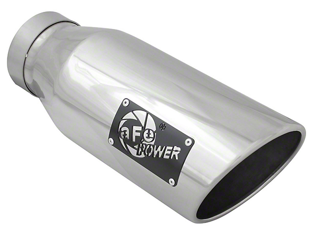 AFE 6-Inch MACH Force-XP 304 Stainless Steel Exhaust Tip; Polished; Passenger Side (Fits 4-Inch Tailpipe)