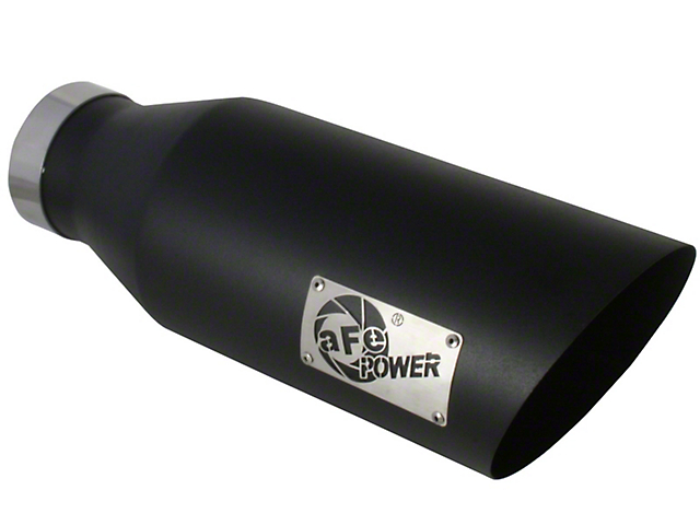 AFE 7-Inch MACH Force-XP 409 Stainless Steel Exhaust Tip; Black (Fits 4-Inch Tailpipe)