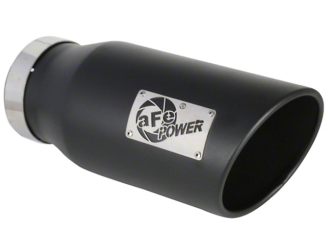 AFE 7-Inch MACH Force-XP 409 Stainless Steel Exhaust Tip; Black (Fits 5-Inch Tailpipe)