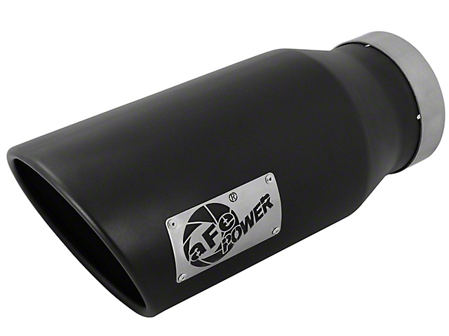 AFE 7-Inch MACH Force-XP 409 Stainless Steel Exhaust Tip; Black; Driver Side (Fits 5-Inch Tailpipe)