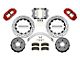 Wilwood Forged Narrow Superlite 4R Rear Big Brake Kit with 14-Inch Drilled and Slotted Rotors for OE Parking Brake; Red Calipers (20-24 Jeep Gladiator JT)