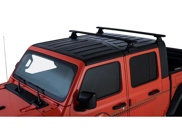 Rhino-Rack Vortex 2-Bar Backbone Roof Rack with RTL600 Legs; Black (20-24 Jeep Gladiator JT w/ Hard Top)