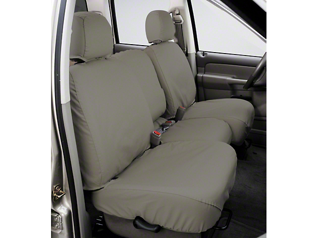 Covercraft SeatSaver Second Row Seat Cover; Misty Gray; With 40/60-Split Backrest, Solid Cushion, 3-Adjustable Headrests, Fold-Down Armrest, Cupholders and Center Shoulder Belt (20-22 Jeep Gladiator JT)