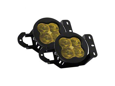 Diode Dynamics SS3 Sport Type MS LED Fog Light Kit; Yellow SAE Fog (20-24 Jeep Gladiator JT Sport w/ Plastic Bumper)