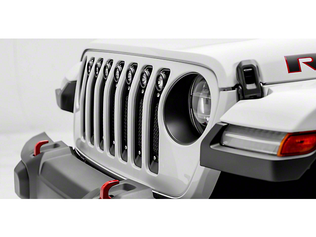 T-REX Grilles Torch Series Grille Insert with Chrome Studs and LED Lights; Black (20-22 Jeep Gladiator JT, Excluding Sport)