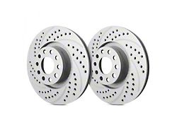 SP Performance Double Drilled and Slotted Rotors with Gray ZRC Coating; Front Pair (20-23 Jeep Gladiator JT)