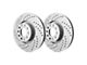 SP Performance Double Drilled and Slotted Rotors with Gray ZRC Coating; Front Pair (20-24 Jeep Gladiator JT)