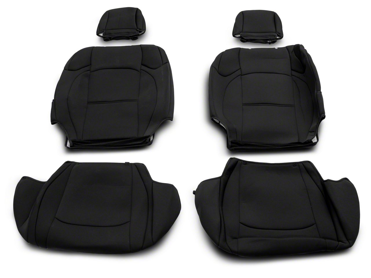 RedRock TruShield Series Neoprene Front and Rear Seat Covers; Black (20-23 Jeep Gladiator JT w/ Rear Cup Holder)
