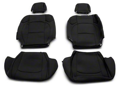 TruShield Neoprene Front and Rear Seat Covers; Black (20-24 Jeep Gladiator JT w/ Rear Cup Holder)