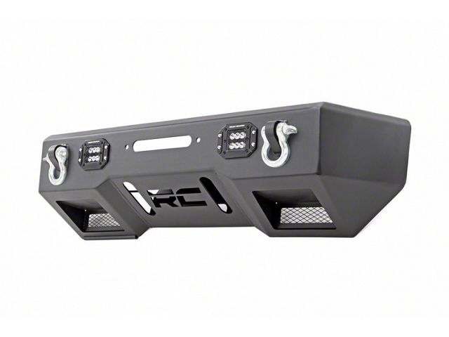Rough Country Black Series LED Stubby Winch Front Bumper (18-24 Jeep Wrangler JL)