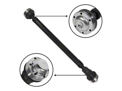 USA Standard Gear Front Driveshaft; 34-Inch Flange to Flange Compressed (07-10 Jeep Grand Cherokee WK)