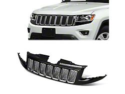 Honeycomb Mesh Style Upper Replacement Grille; Matte Black (14-16 Jeep Grand Cherokee WK2)