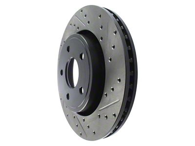 StopTech Sport Cross-Drilled and Slotted Rotor; Front Driver Side (05-10 Jeep Grand Cherokee WK, Excluding SRT8)