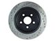 StopTech Sport Cross-Drilled and Slotted Rotor; Rear Driver Side (11-21 Jeep Grand Cherokee WK2 w/ Vented Rear Rotors, Excluding SRT, SRT8 & Trackhawk)