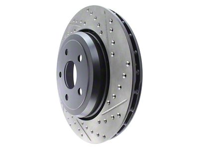 StopTech Sport Cross-Drilled and Slotted Rotor; Rear Driver Side (12-21 Jeep Grand Cherokee WK2 SRT, SRT8, Trackhawk)