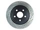 StopTech Sport Cross-Drilled and Slotted Rotor; Rear Driver Side (12-21 Jeep Grand Cherokee WK2 SRT, SRT8, Trackhawk)