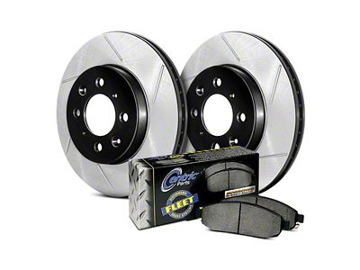 StopTech Truck Axle Slotted Brake Rotor and Pad Kit; Front (99-02 Jeep Grand Cherokee WJ w/ Akebono Calipers; 03-04 Jeep Grand Cherokee WJ)