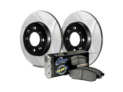 StopTech Truck Axle Slotted Brake Rotor and Pad Kit; Rear (93-98 Jeep Grand Cherokee ZJ)