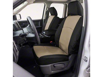 Covercraft Precision Fit Seat Covers Endura Custom Front Row Seat Covers; Tan/Black (02-04 Jeep Grand Cherokee WJ Overland)
