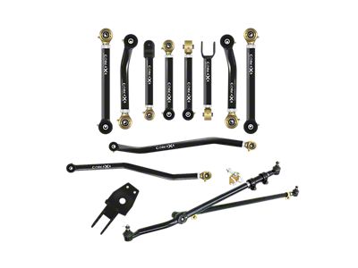 Core 4x4 Camp Series Adjustable Front and Rear Upper and Lower Control Arm, Track Bar and Currectlync Steering Kit (93-98 Jeep Grand Cherokee ZJ)